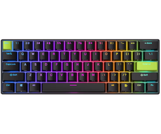 Royal Kludge RK C61 HE - US išdėstymas - Mint Magnetic Switches - Juodas Žalias (Juoda) Magnetinė Žaidimų Klaviatūra