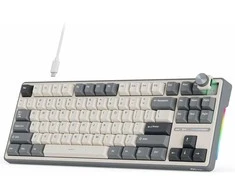 Royal Kludge RK R87 Pro - US išdėstymas - Chartreuse Switches - Pilkas (Pilka) Žaidimų Klaviatūra