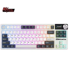 Royal Kludge S85 RGB Baltas Night belaidė klaviatūra | 80% TKL, Hot-swap, Cloud switches, US