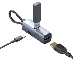 Šakotuvas Cables Mobile Origin 3in1 CompactHub HB1 – USB-A, USB-C, HDMI, USB-C Cable