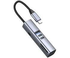 Mobile Origin 7in1 daugiafunkcis šakotuvas HB2 – 3x USB-C, USB-A, HDMI, TF/SD kortelės, USB-C laidas