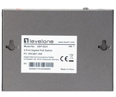 Šakotuvas Carruzzo LevelOne GEP-0531 tinklo komutatorius Ne-valdomas L2 Gigabit Ethernet (10/100/1000) Maitinimas per Eternetą (PoE) Stalinis / tvirtinamas prie sienos Pilka
