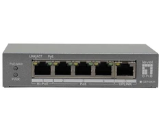 Šakotuvas Carruzzo LevelOne GEP-0531 tinklo komutatorius Ne-valdomas L2 Gigabit Ethernet (10/100/1000) Maitinimas per Eternetą (PoE) Stalinis / tvirtinamas prie sienos Pilka