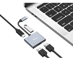 Equip 133484 knyginių kompiuterių dokas / jungčių replikatorius Vielinis USB 3.2 Gen 1 (3.1 Gen 1) Type-C Sidabras
