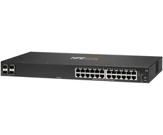 Šakotuvas Hewlett Packard (HP) HPE Aruba Networking CX 6100 24G 4SFP+ Switch Valdomas L3 Gigabit Ethernet (10/100/1000) 1U Juoda