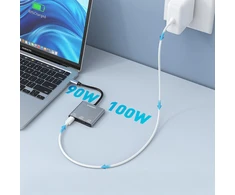 Wozinsky WHCH-01 USB-C PD šakotuvas 100W HDMI 4K@30Hz USB-A 10Gbps - pilkas