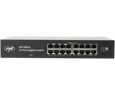 Šakotuvas PNI SW016 komutatorių rinkinys, 16 x 10/100/1000 Mbps, Gigabit, metalinis korpusas ir 1.5m CAT8 patch laidas PNI U8015W