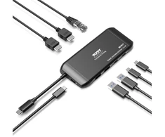 Šakotuvas PORT CONNECT Mobile docking station USB-C, 2x4K 7peripherals, PD100W