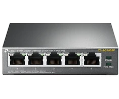 Šakotuvas TP-Link TL-SG1005P Ne-valdomas Gigabit Ethernet (10/100/1000) Maitinimas per Eternetą (PoE) Juoda