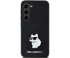 Originalus Karl Lagerfeld kietas silikoninis dėklas su metaliniu smeigtuku KLHCSA35SMHCNPK, skirtas Samsung Galaxy A35, juodas