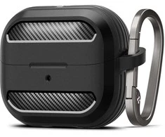 Samsung Galaxy Buds 3 / 3 Pro Spigen Rugged Armor Matte dėklas ausinėms juodos spalvos