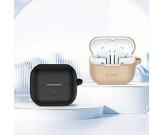 Dėklas „Samsung Galaxy Buds 3“ / „3 Pro Tech-Protect“ silikoninės ausinės „Hook“, kavos ir latte spalvos, smėlio spalvos