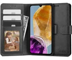 Samsung Galaxy M15 5G Tech-Protect Wallet telefono dėklas juodos spalvos