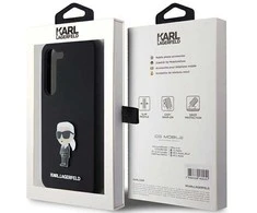 Dėklas Karl Lagerfeld KLHCS23MSMHKNPK S23+ S916 juodos spalvos Silicone Ikonik Metal Pin