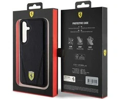Ferrari FEHMS24SP3BAK S24 S921 juodos spalvos kietas dėklas Hot Stamp V Lines MagSafe