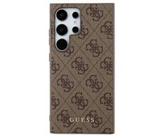 Samsung Galaxy S24 Ultra Guess dėklas 4G Metal Gold Logo (GUHCS24LG4GFBR) rudos spalvos