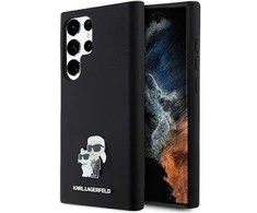 Samsung Galaxy S24 Ultra Karl Lagerfeld silikoninis dėklas Karl&Choupette Metal Pin (KLHCS24LSMHKCNPK) juodos spalvos