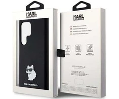 Samsung Galaxy S24 Ultra Karl Lagerfeld silikoninis dėklas Choupette Metal Pin (KLHCS24LSMHCNPK) juodos spalvos
