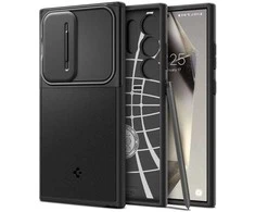 Samsung Galaxy S24 Ultra Spigen Optik Armor dėklas telefonui juodos spalvos