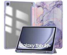 Samsung Galaxy Tab A9+ 11.0 Tech-Protect SC Pen Hybrid Marble dėklas violetinės spalvos