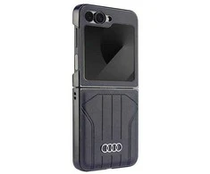 Audi Synthetic Leather MagSafe Z Flip 6 F741 juodos spalvos kietas dėklas AU-TPUPCFlip6-Q5/D1-BK