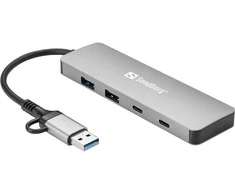 Sandberg USB-C/A iki 2xUSB-A + 2xUSB-C šakotuvas