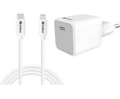 Sandberg USB-C AC 20W įkroviklis EU + Lightning 1M
