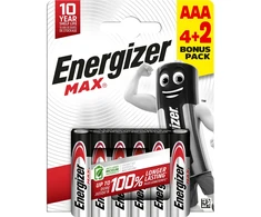 Šarminė baterjia LR03 (AAA) E92 1.5V 1200mAh MAX Energizer 6vnt įpakavime