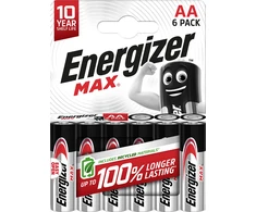 Šarminė baterjia LR6 (AA) E91 1.5V 2900mAh MAX Energizer 6vnt įpakavime
