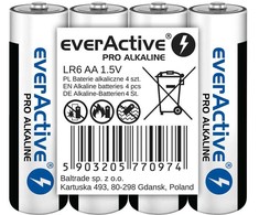 Šarminės baterijos everActive Pro Alkaline LR6 AA – 4 vnt.
