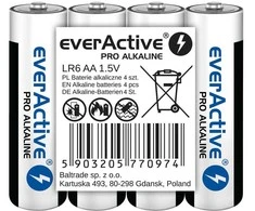 Šarminės baterijos everActive Pro Alkaline LR6 AA – 4 vnt.