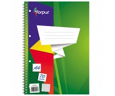 Sąsiuvinis su spirale Forpus, A4/70, langeliais, minkštas viršelis 0722-003