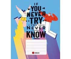 Sąsiuvinis Disco motivation su citatomis, (5-12 klasės), 32 lapų, langeliais