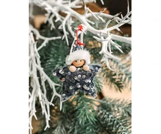 Saska Christmas trys sidabrinės blizgios žvaigždės dekoracijos