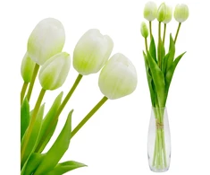 Saska Garden Baltų tulpių puokštė 39 cm dekoracijai