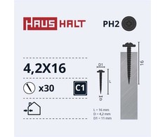 Savisriegiai Haushalt, DIN 14566, 4,2 x 16 mm, 30 vnt.
