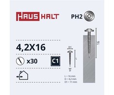 Savisriegiai Haushalt, DIN 14566, 4,2 x 16 mm, 30 vnt.