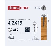 Savisriegiai Haushalt, DIN 14566, 4,2 x 19 mm, 30 vnt.