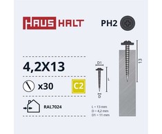 Savisriegiai Haushalt, DIN 14566, 4,2 x 13 mm, 30 vnt.