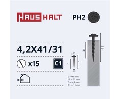 Savisriegiai Haushalt, DIN 14566, 4,2 x 41/31 mm, 15 vnt.