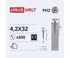 Savisriegiai Haushalt, DIN 14566, 4.2 x 32 mm, 20 vnt.