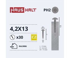 Savisriegiai Haushalt, DIN 14566, 4,2 x 13 mm, 30 vnt.