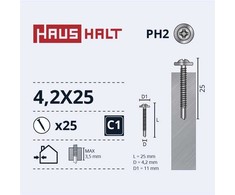 Savisriegiai Haushalt, DIN 14566, 4,2 x 25 mm, 25 vnt.