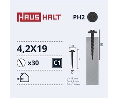 Savisriegiai Haushalt, DIN 14566, 4.2 x 19 mm, 30 vnt.