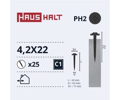 Savisriegiai Haushalt, DIN 14566, 4,2 x 22 mm, 25 vnt.