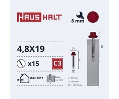 Savisriegiai Haushalt, DIN 7504K, 4,8 x 19 mm, 15 vnt.