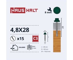 Savisriegiai Haushalt, DIN 7504K, 4,8 x 28 mm, 15 vnt.