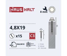 Savisriegiai Haushalt, DIN 7504K, 4.8 x 19 mm, 15 vnt.