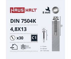 Grąžtas Savisriegiai Haushalt, DIN 7504K, 4,8 x 13 mm, 30 vnt.