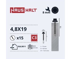 Savisriegiai Haushalt, DIN 7504K, 4,8 x 19 mm, 15 vnt.